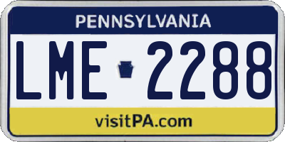 PA license plate LME2288
