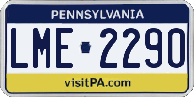 PA license plate LME2290