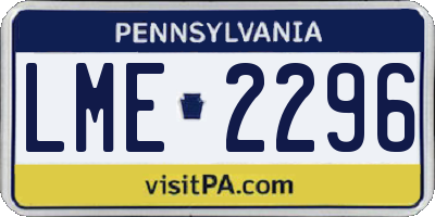 PA license plate LME2296