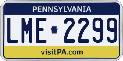 PA license plate LME2299