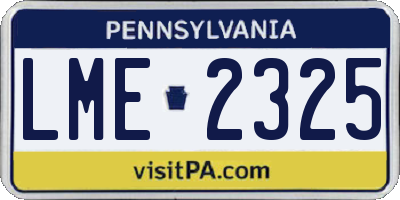 PA license plate LME2325