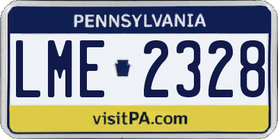 PA license plate LME2328