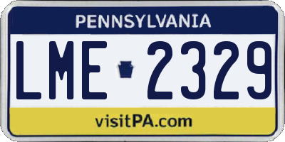 PA license plate LME2329