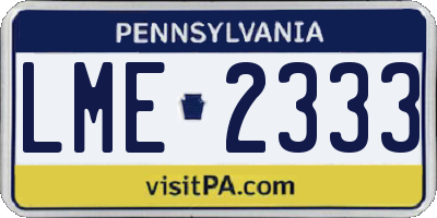 PA license plate LME2333
