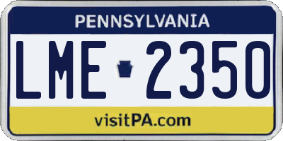 PA license plate LME2350