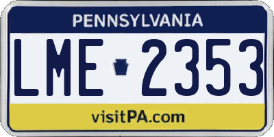 PA license plate LME2353