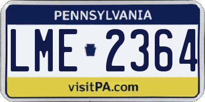 PA license plate LME2364