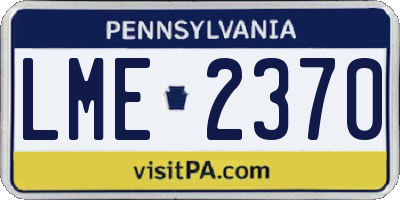 PA license plate LME2370