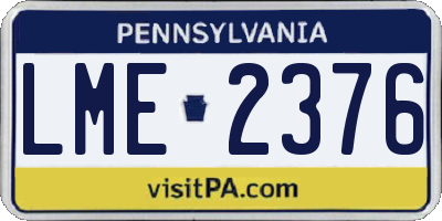 PA license plate LME2376