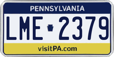 PA license plate LME2379