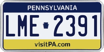PA license plate LME2391