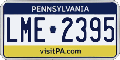 PA license plate LME2395