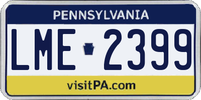 PA license plate LME2399
