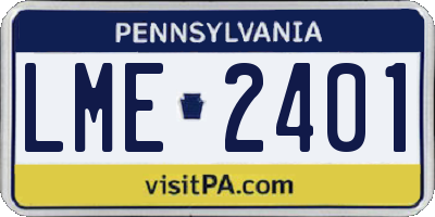 PA license plate LME2401