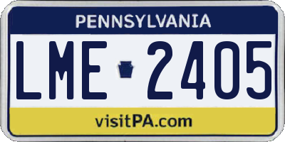 PA license plate LME2405