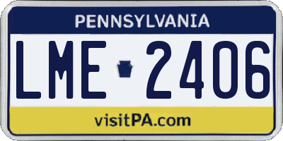 PA license plate LME2406
