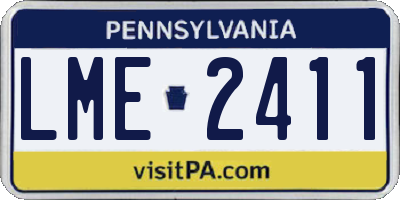 PA license plate LME2411
