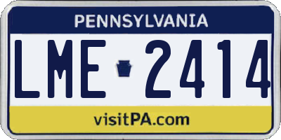 PA license plate LME2414