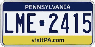 PA license plate LME2415