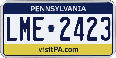 PA license plate LME2423