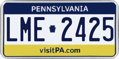 PA license plate LME2425