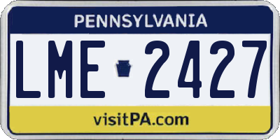 PA license plate LME2427