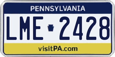 PA license plate LME2428