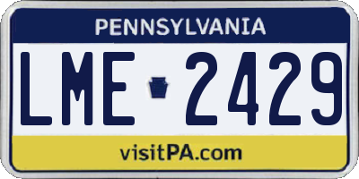 PA license plate LME2429