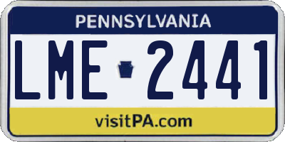 PA license plate LME2441