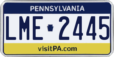 PA license plate LME2445