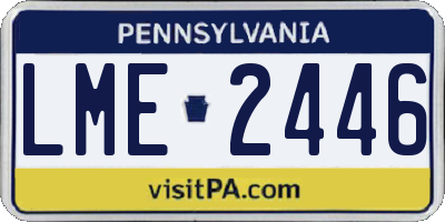 PA license plate LME2446
