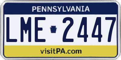 PA license plate LME2447