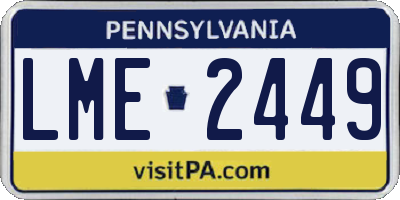 PA license plate LME2449