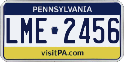 PA license plate LME2456