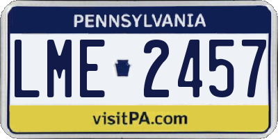 PA license plate LME2457