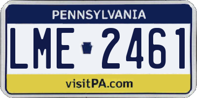 PA license plate LME2461