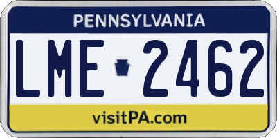 PA license plate LME2462