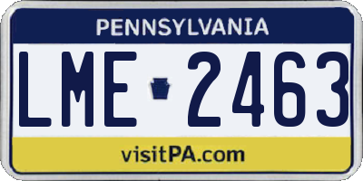 PA license plate LME2463