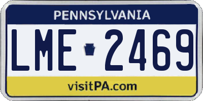 PA license plate LME2469