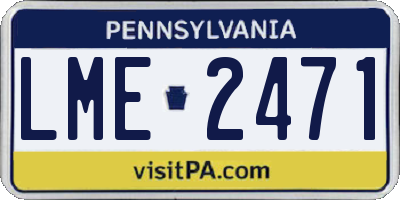 PA license plate LME2471