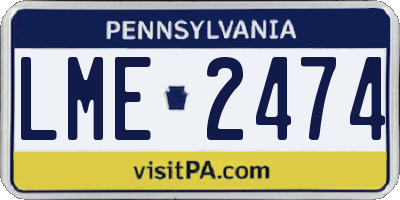 PA license plate LME2474