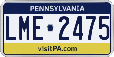PA license plate LME2475