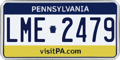 PA license plate LME2479