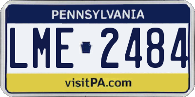 PA license plate LME2484