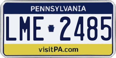 PA license plate LME2485