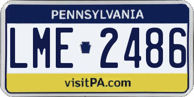 PA license plate LME2486