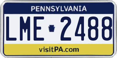 PA license plate LME2488