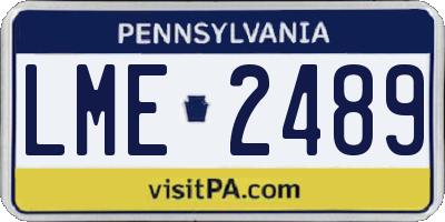 PA license plate LME2489