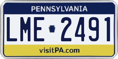 PA license plate LME2491