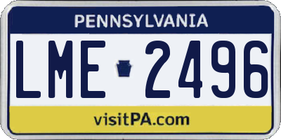 PA license plate LME2496
